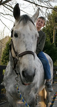 Emory gets a ride on Barbo. March 27, 2008