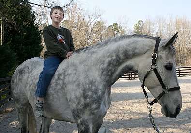 Emory gets a ride on Barbo. March 27, 2008
