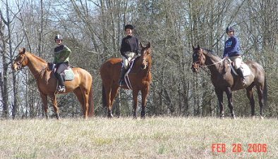 Fame and Gloria at the Hunter Pace with her trainer Kasee.