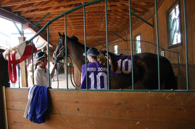 Politcal Pull being saddled at River Downs
