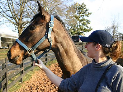 Miss with Attitude and her trainer at Bits & Bytes Farm