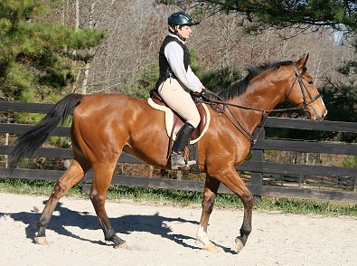 Elizabeth gets the first ride on Southern Legacy. November 24, 2006