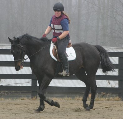 Jennifer Dunlap, DVM rides Wiseguy's Out for the first time.