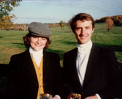 Bary and Elizabeth fox hunting in 1985 - the year they got married!