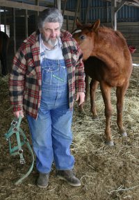Joe and one of the colts. February 18, 2006