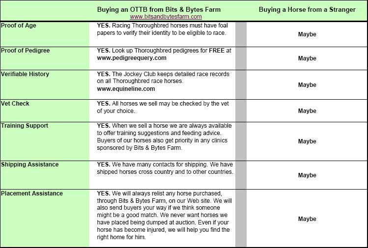 Horse Buyers' Check List