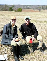Stephanie Bone and Barry Zuber relax at lunch after the hunter pace.