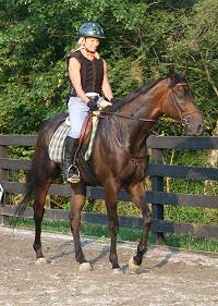 Loui Padgett gets to ride "River" for the first time. July 30, 2007 