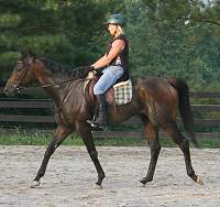 Loui Padgett gets to ride "River" for the first time. July 30, 2007 