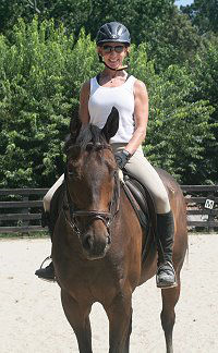 Former race horse, K O River Crossing and his mom Loui Padgett - one year together! July 22, 2008