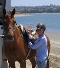 If you want a dressage/event horse that also loves water - take a look at Runnin Joy. She is now trained and available for resale. June 2008