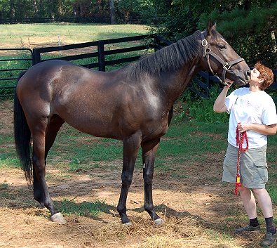 OTTB - Stevie Loverboy lives up to his name and gives Elizabeth kisses. September 5, 2007