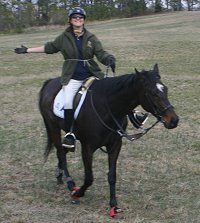 Missy enjoyed the ride on her off-the-track Thoroughbred.