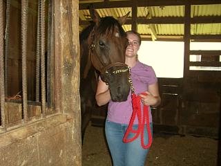 Splash Protect aka Finnegan and his new mom Lauren Taylor. July 1, 2007 