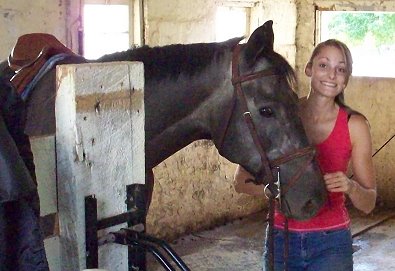 OTTB - Weatherford aka "Roo" is learning to canter and jump with his new mom Julie Buddemeyer. October 30, 2007