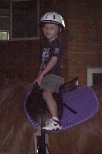 4 1/2 year old Noah's first ride on OTTB Dr. Kenny Winn.