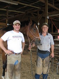 Farrier Wayne Allen and his assitant Jeremy.