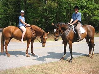 OTTB Most Always a Lady enjoys trail riding. June 2007