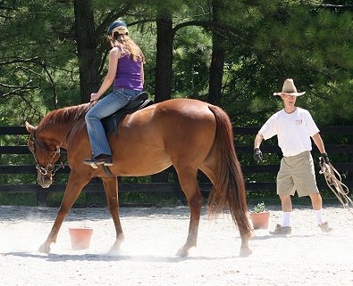 Flame and Dani learn to "barrel race". August 10, 2008