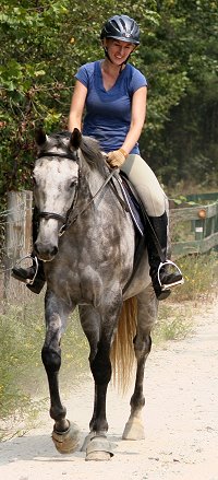 Allison, on OTTB Barbo, was grinning like the Cheshire Cat all the way back to the trailers.