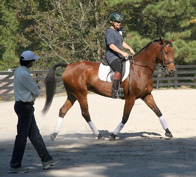 Evie Stevens brought her horse Tag
