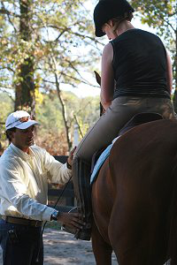 Steffie's Hope and mom Christy Tucker at the Imtiaz Anees Dressand and JUmping clinic at Bits & Bytes Farm - October 7, 2006