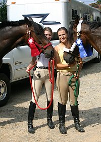 Maire and Rachael with Big Money and Broadway Joe.