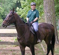 "Friend of Bits & Bytes Farm" Dana and her bay for the day - Brewster.