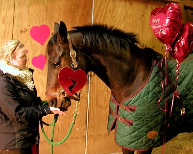 Karen and Chanago. His heart is broken because she cannot buy him.