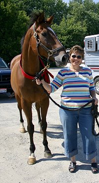 Daring Deeds and his new mom Carol Quinter of Minster, Ohio.