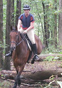 Stephanie and French Made going cross country.