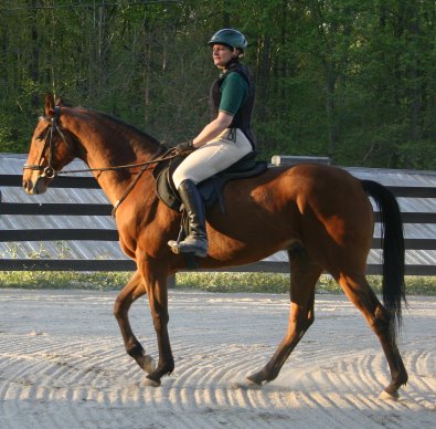 Elizabeth's first ride on Heather's Best