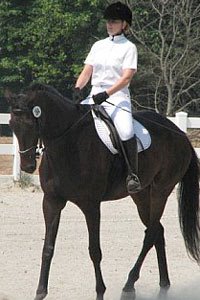 OTTB - Joe Bear and his mom Paula compete in dressage. 
