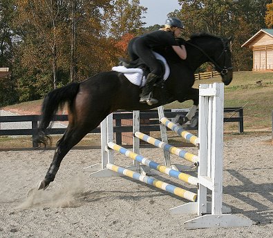 Joe Bear and Paula Gunnels jump the fan jump.