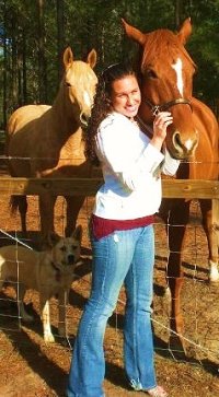 Amanda and her off-the-track Thoroughbred Light Artillery aka "Maverick". 