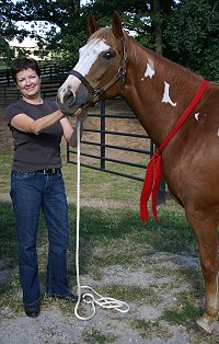 Oscar the "pony" horse and his new mom Doris Witworth of Atlanta, Georiga.