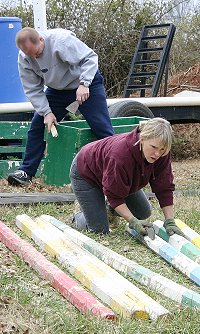 Sally and Rob getting serious about painting.