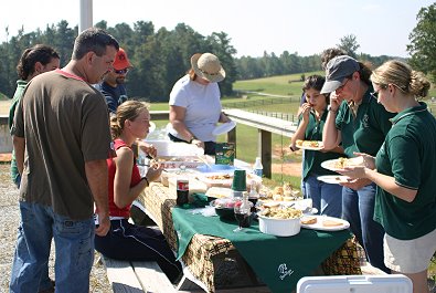 A typical picnic spread at a Bits & Bytes Farm event.