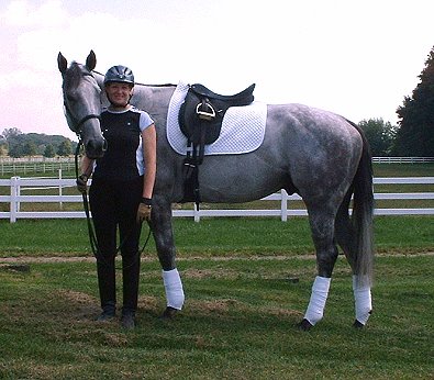 B C Charmer's first ride with him mom Lori