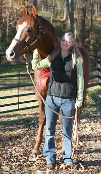 Former Prospect Horse for Sale Fizzicus aka "Fizzi" meets his new mom Amanda Curtis. November 18, 2006