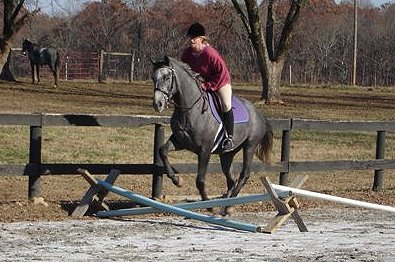 General Shanray learns to jump with Allison. December 2005
