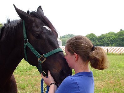 Joker's Jest and his new mom Holly Mize.